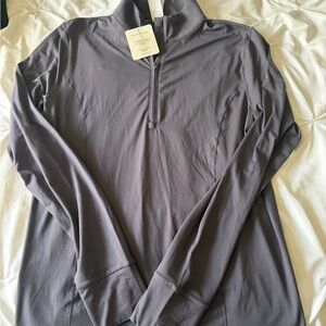 Fabletics Gray Quarter-Zip Pullover medium BNWT!